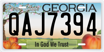 GA license plate QAJ7394