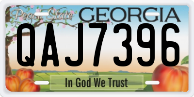 GA license plate QAJ7396