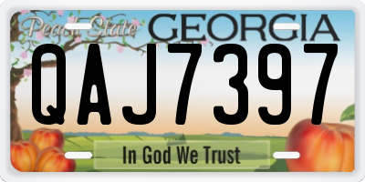 GA license plate QAJ7397