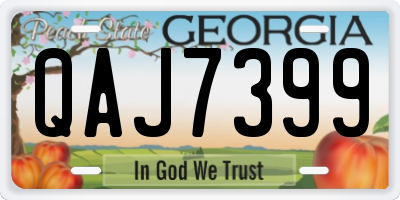 GA license plate QAJ7399