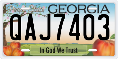 GA license plate QAJ7403