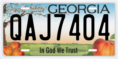 GA license plate QAJ7404