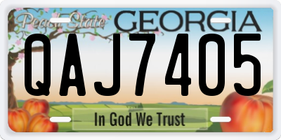 GA license plate QAJ7405
