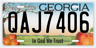 GA license plate QAJ7406