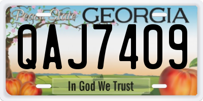 GA license plate QAJ7409