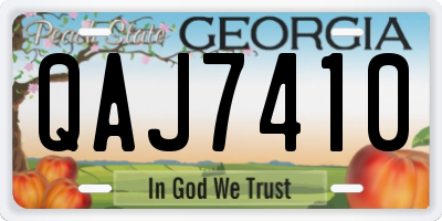 GA license plate QAJ7410