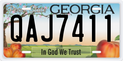 GA license plate QAJ7411