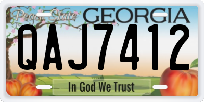 GA license plate QAJ7412
