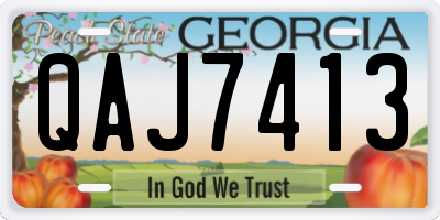 GA license plate QAJ7413
