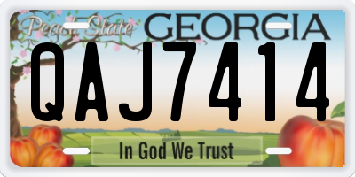 GA license plate QAJ7414