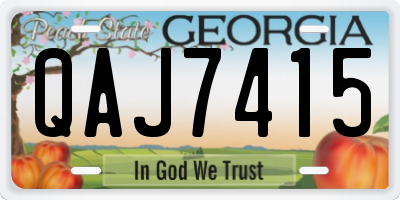 GA license plate QAJ7415