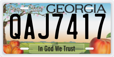 GA license plate QAJ7417