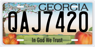 GA license plate QAJ7420