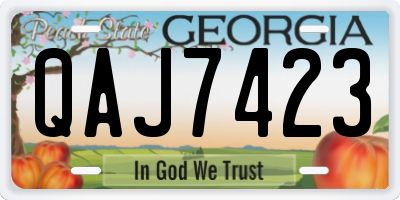 GA license plate QAJ7423