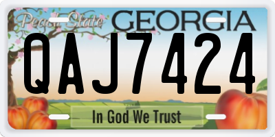 GA license plate QAJ7424