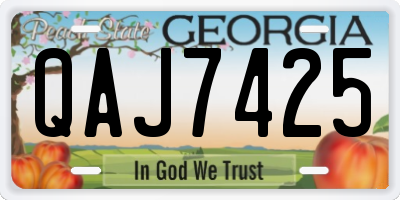GA license plate QAJ7425
