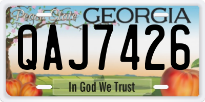 GA license plate QAJ7426