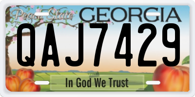 GA license plate QAJ7429