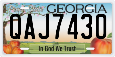 GA license plate QAJ7430