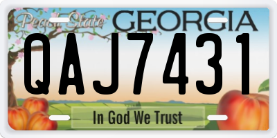 GA license plate QAJ7431