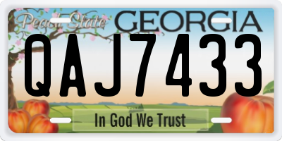GA license plate QAJ7433