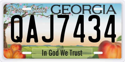 GA license plate QAJ7434
