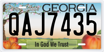 GA license plate QAJ7435