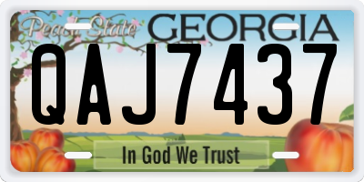 GA license plate QAJ7437