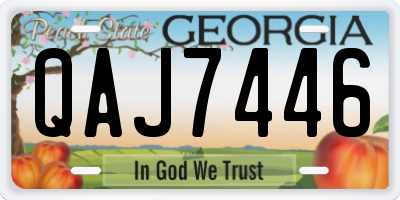 GA license plate QAJ7446