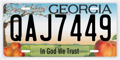 GA license plate QAJ7449