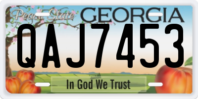 GA license plate QAJ7453