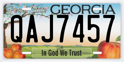 GA license plate QAJ7457