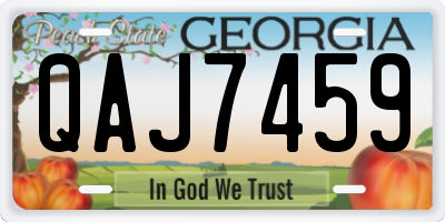 GA license plate QAJ7459