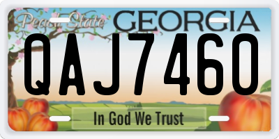 GA license plate QAJ7460