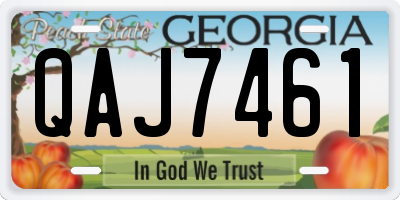 GA license plate QAJ7461