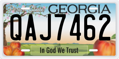 GA license plate QAJ7462