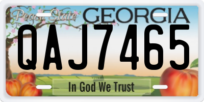GA license plate QAJ7465