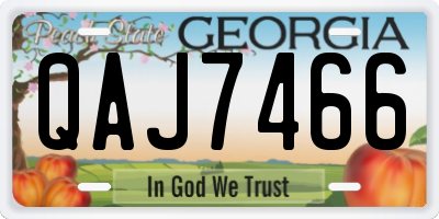 GA license plate QAJ7466
