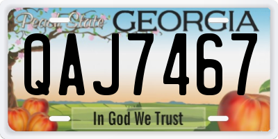 GA license plate QAJ7467