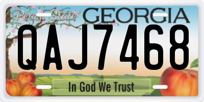 GA license plate QAJ7468