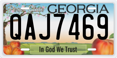 GA license plate QAJ7469