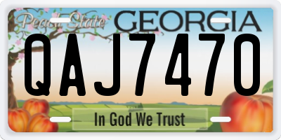 GA license plate QAJ7470