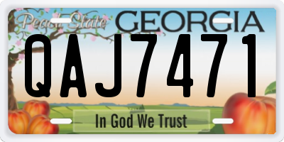 GA license plate QAJ7471
