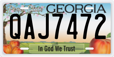 GA license plate QAJ7472