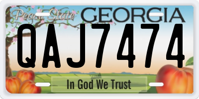 GA license plate QAJ7474