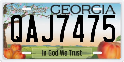 GA license plate QAJ7475