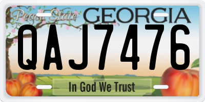 GA license plate QAJ7476