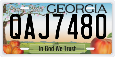 GA license plate QAJ7480