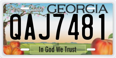 GA license plate QAJ7481