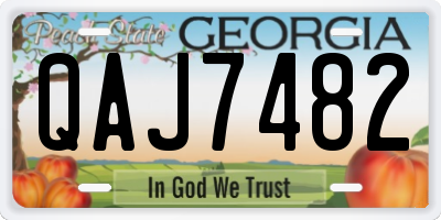 GA license plate QAJ7482
